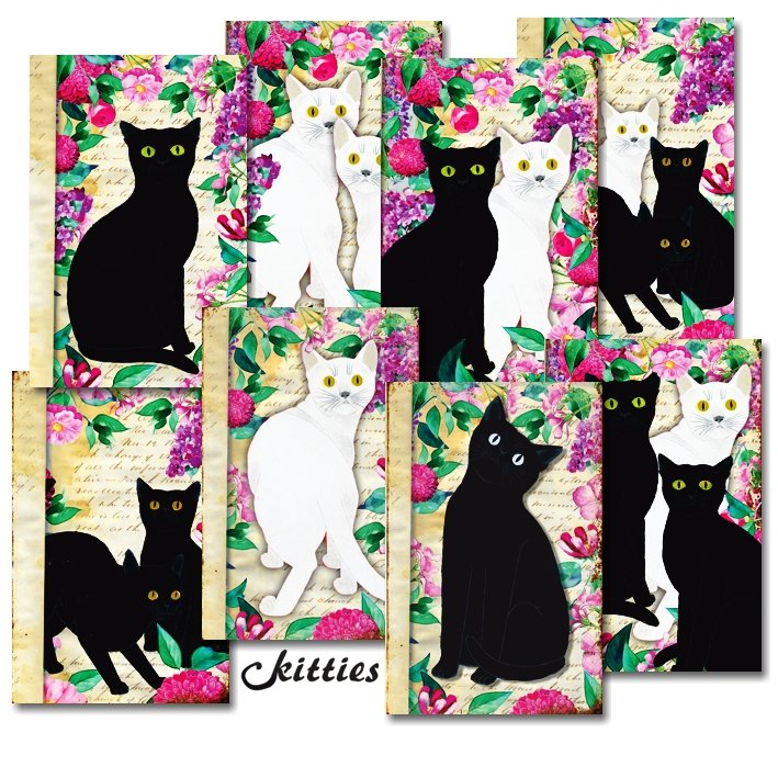 Papiery Do Scrapbookingu - Bileciki Prezentowe – Karneciki Zestaw M117 Kotki