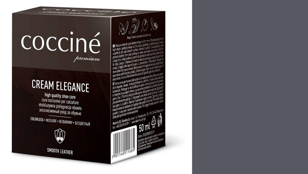 Pielęgnujący Krem Do Obuwia Coccine 50 Ml Jasny Szary 21