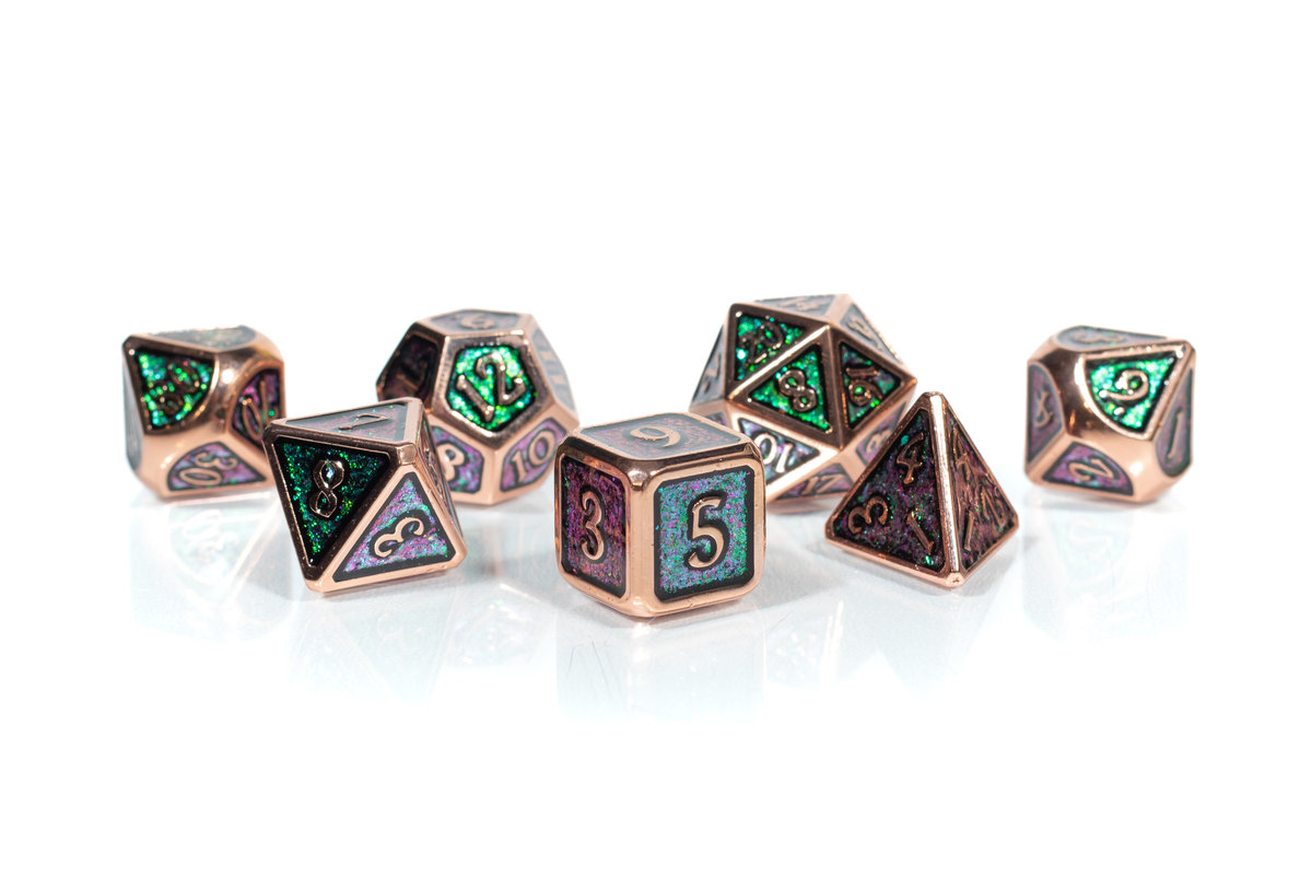 Kostki Rpg Między Syrenami Zestaw 7 Metalowych Kości