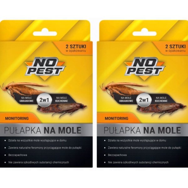 Lep 2W1 No Pest Na Mole 4 Szt Pułapka Lepowa Środek Sposób Pułapka Na Mole Spożywcze Odzieżowe Kuchenne Ubraniowe