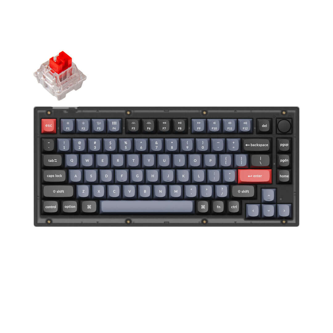 Keychron V1 Qmk Frosted Black Keychron K Pro Red Knob V1-C1 czarna