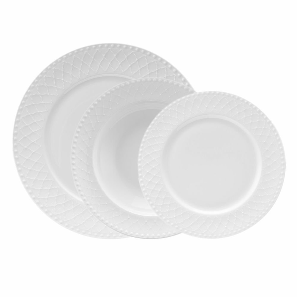 Serwis Obiadowy Porcelanowych 6 Osób Roma White Villa Italia
