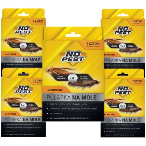 Lep 2W1 No Pest Na Mole 10 Szt Pułapka Lepowa Środek Sposób Pułapka Na Mole Spożywcze Odzieżowe Kuchenne Ubraniowe