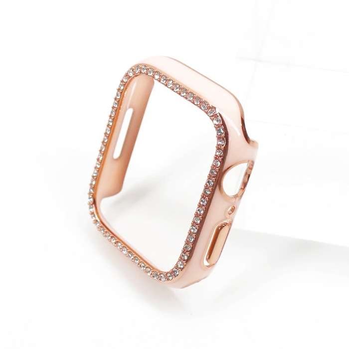 Etui Frame Apple Watch 4/5/6/Se 40mm Diamond Różowo - Różowe