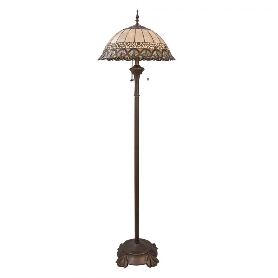 CLAYRE&EEF Clayre&Eef FRIEDA - lampa stojąca z kloszem w stylu Tiffany