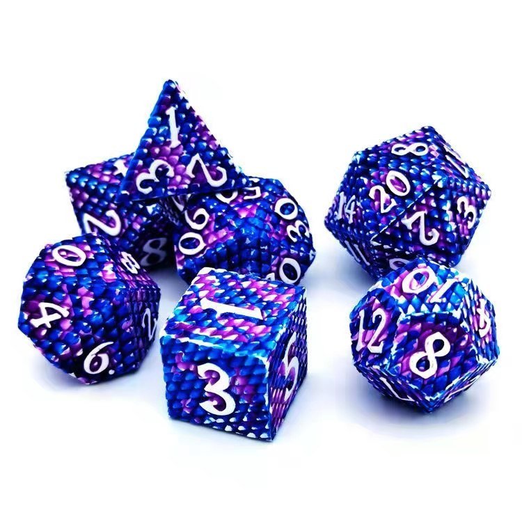 Kostki Rpg Burzowy Smok Zestaw 7 Metalowych Kości