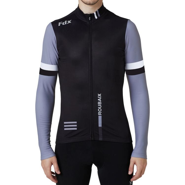 Męska Bluza Rowerowa Fdx Men'S Limited Roubaix Thermal Jersey | Black/G - Rozmiar Xl