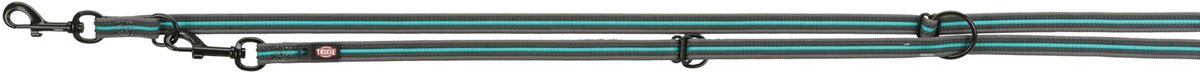 Trixie Fusion, smycz regulowana, dla psa, grafit/morski błękit, taśma parciana, SL: 2.00 m/17 mm, bardzo długa