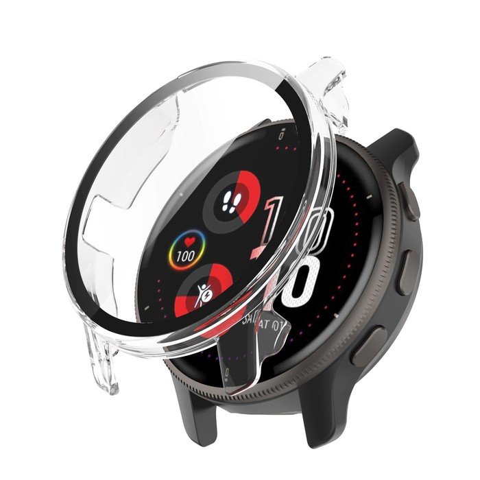 Etui + Szkło 2W1 Do Garmin Venu 2 / Vivoactive 4 Przezroczyste