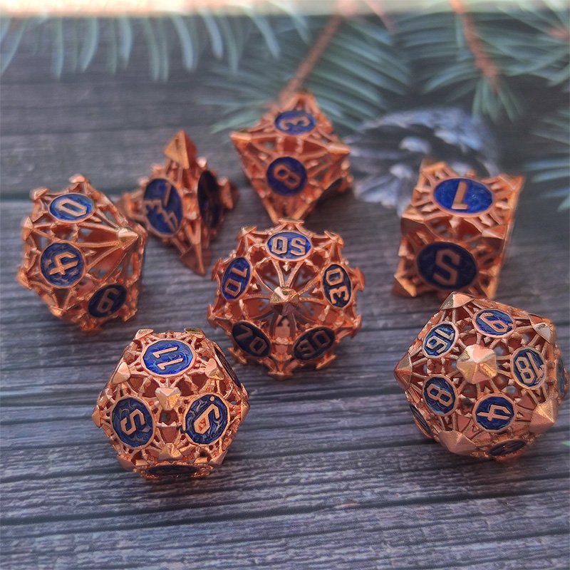 Kostki Rpg Krasnoludzki Sąd Zestaw 7 Metalowych Kości