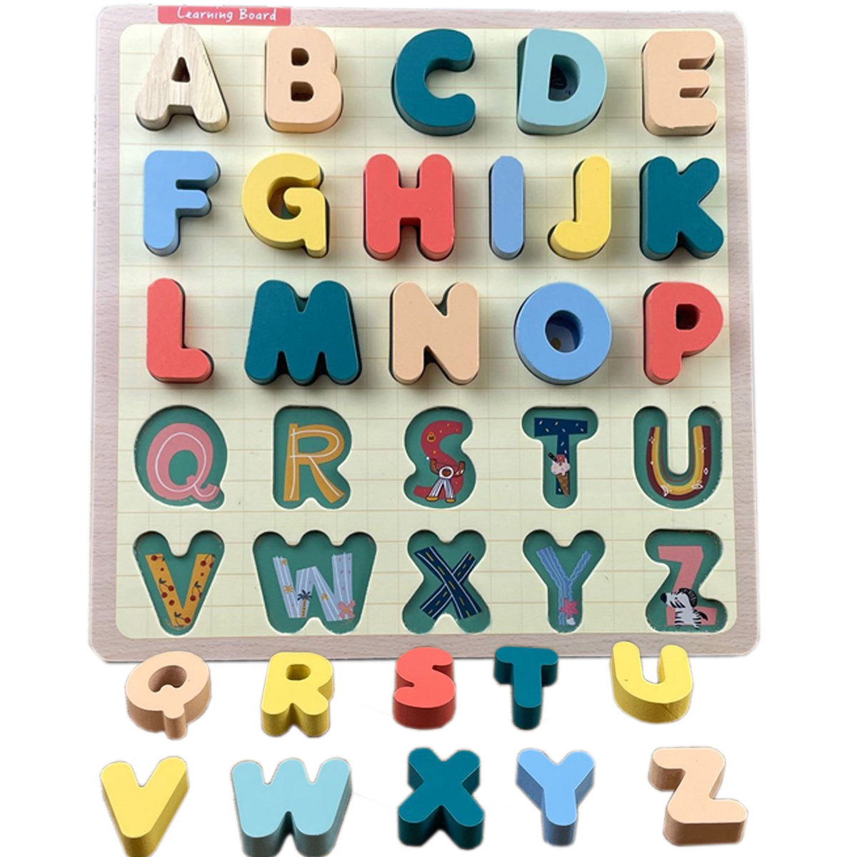 Puzzle Drewniane Edukacyjne Alfabet Duże Literki Zkb-2053