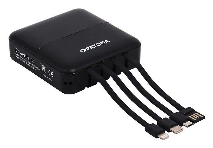PATONA Power bank z oświetleniem LED 10000mAh Li-Ion 2,1A