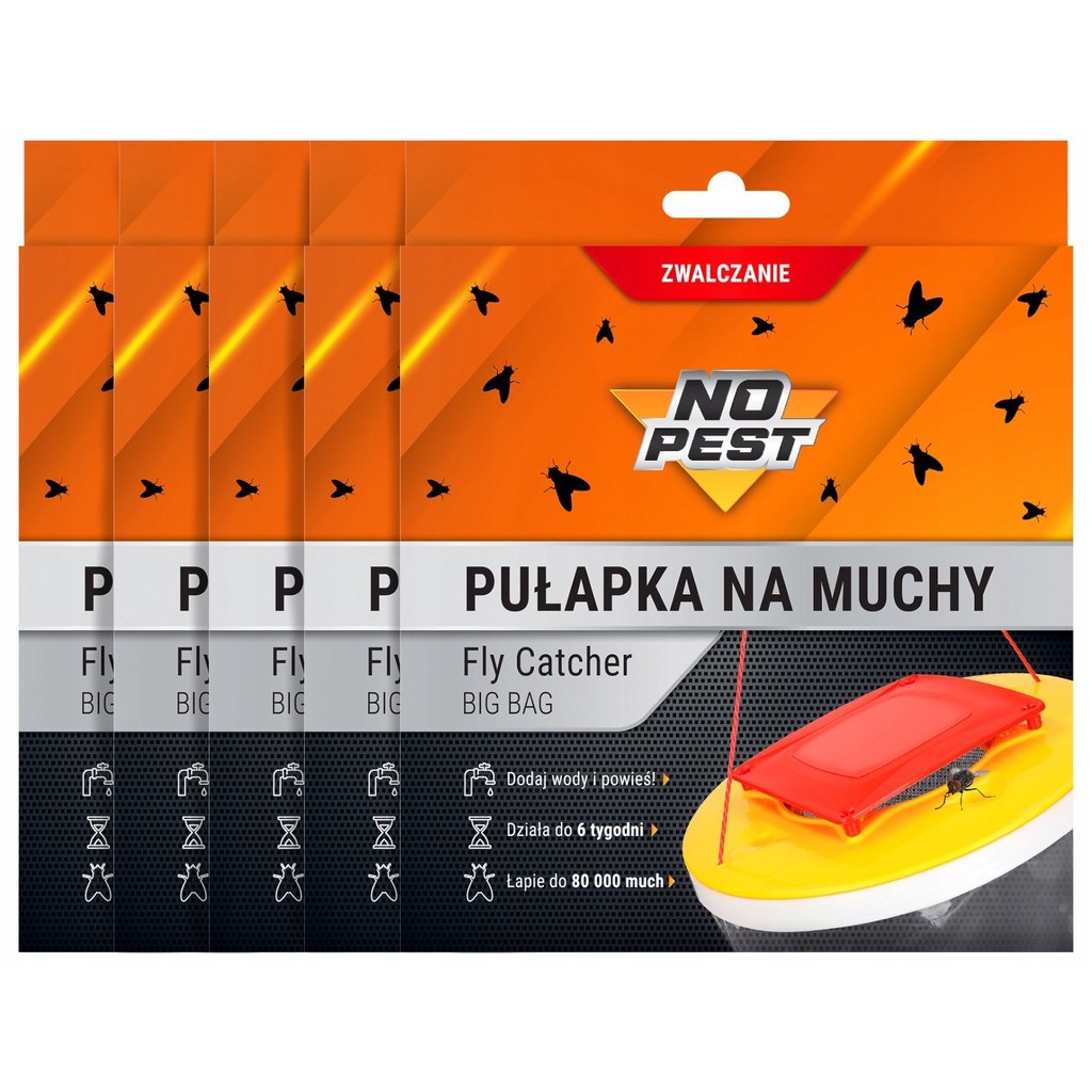 Pułapka No Pest Na Muchy 5 Szt Pułapka Lep Środek Sposób Worek Na Muchy Muszki Meszki Komary Owady
