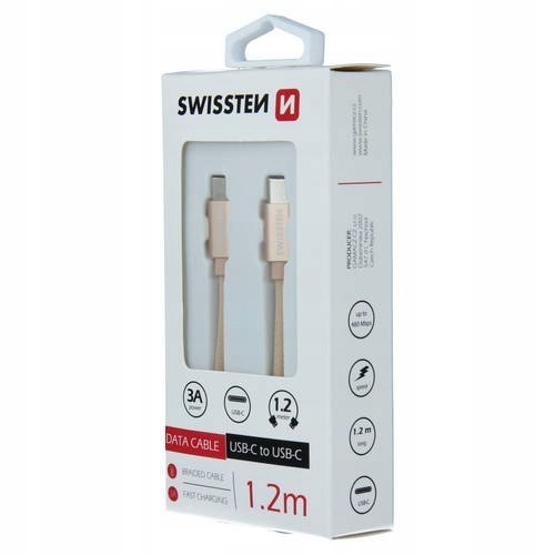 Kabel Swissten Typ C - Typ C Usb 1.2M Gold