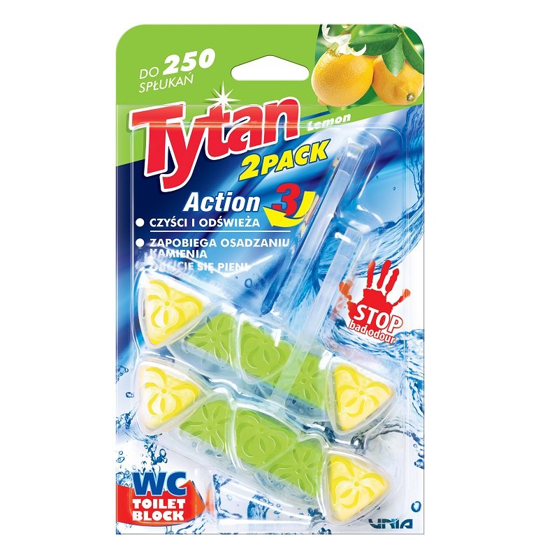 Tytan Zawieszka Do Wc Action3 Lemon Duopak 2X 40G