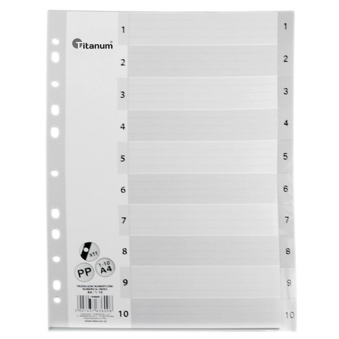 Titanum Przekładka numeryczna A4 szary 10 (IN10)