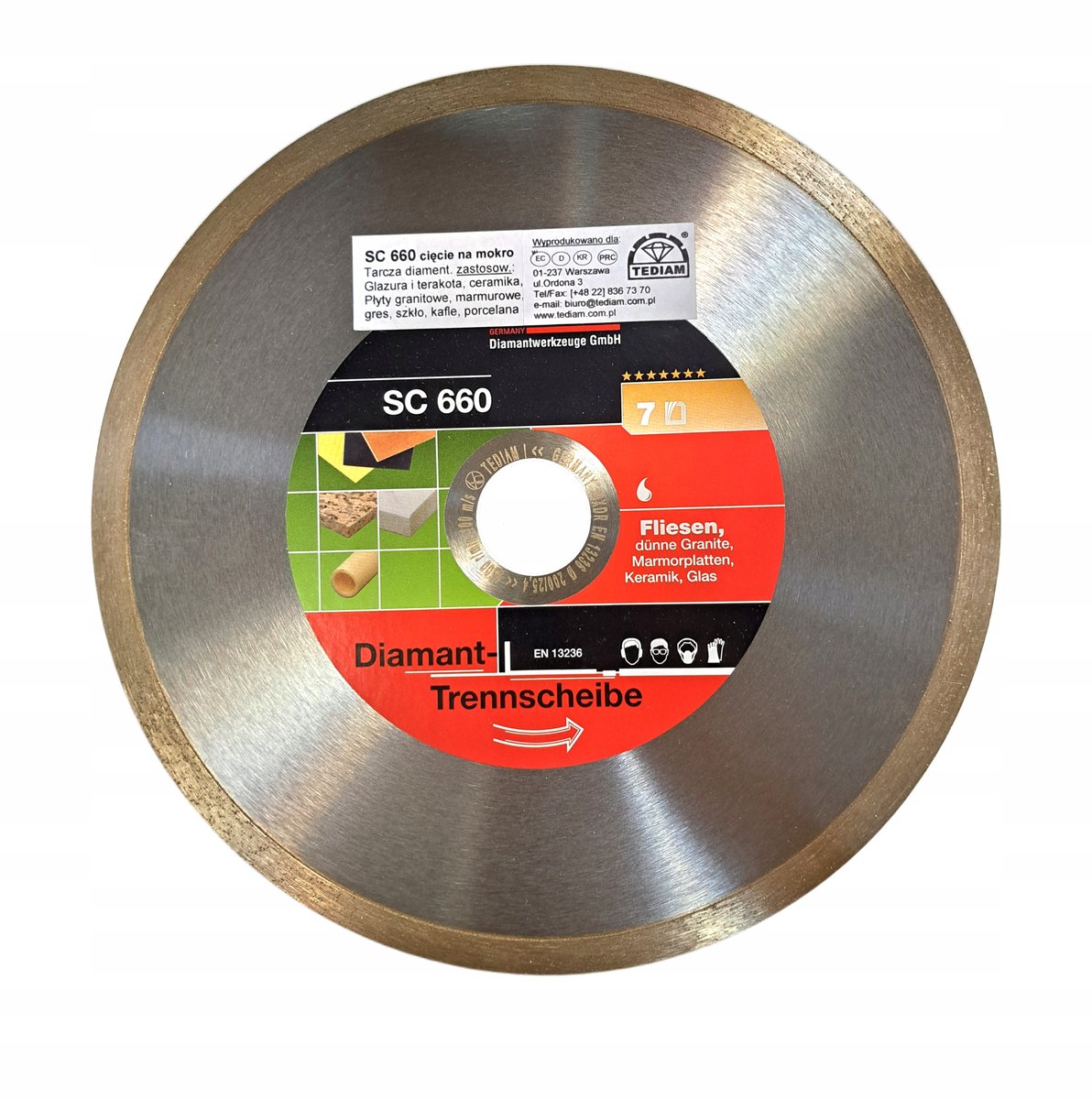 Tarcza Diamentowa 200 X 25,4 Gresu Szkła Kwarcyt