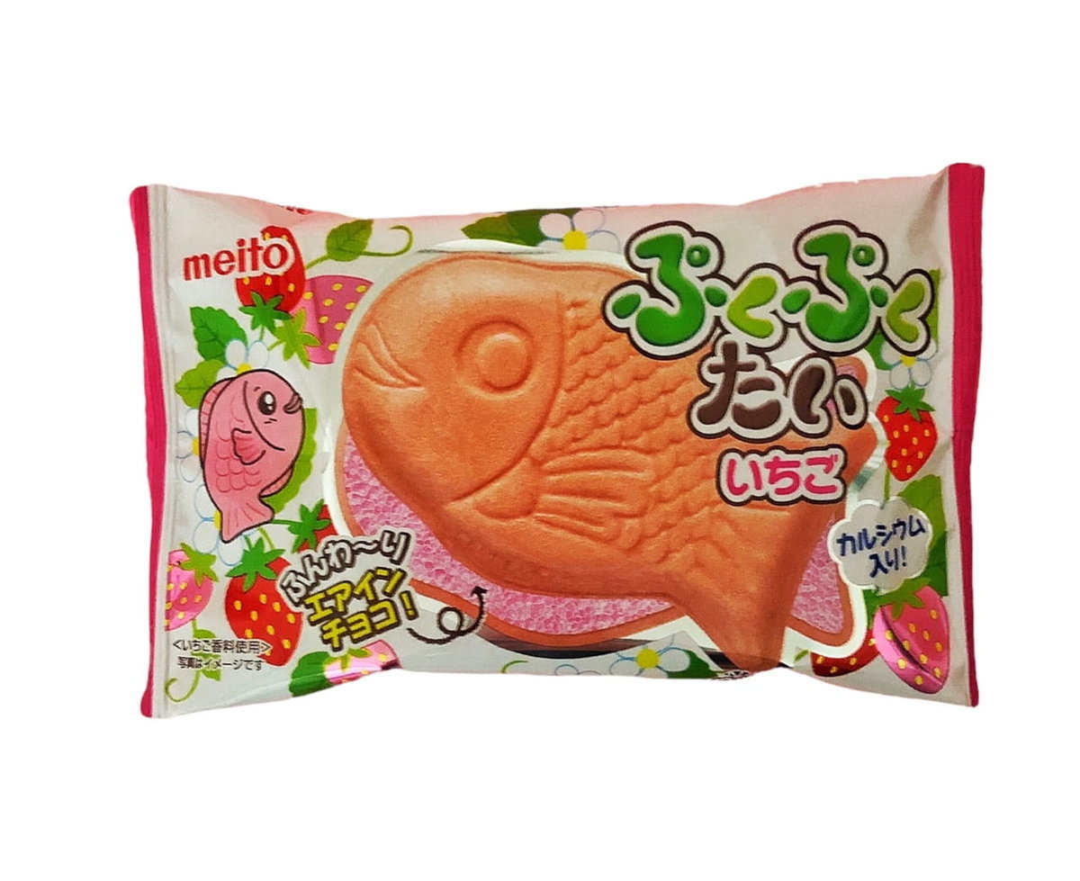 Meito Wafelek Pukupuku Tai Air-in Strawberry Meito 16,5g