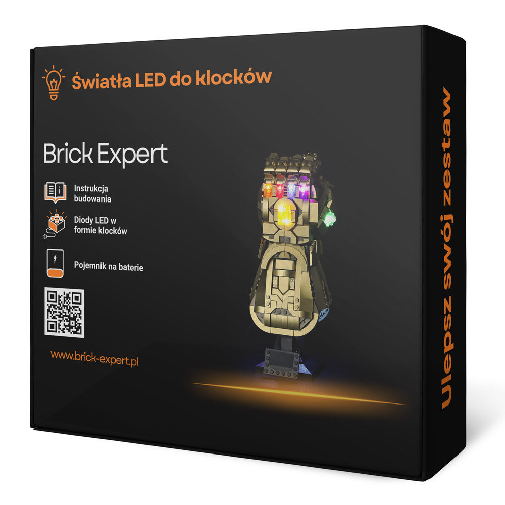 Brick Expert, Oświetlenie LED, do klocków, Rękawica Nieskończoności Thanosa 76191 Marvel