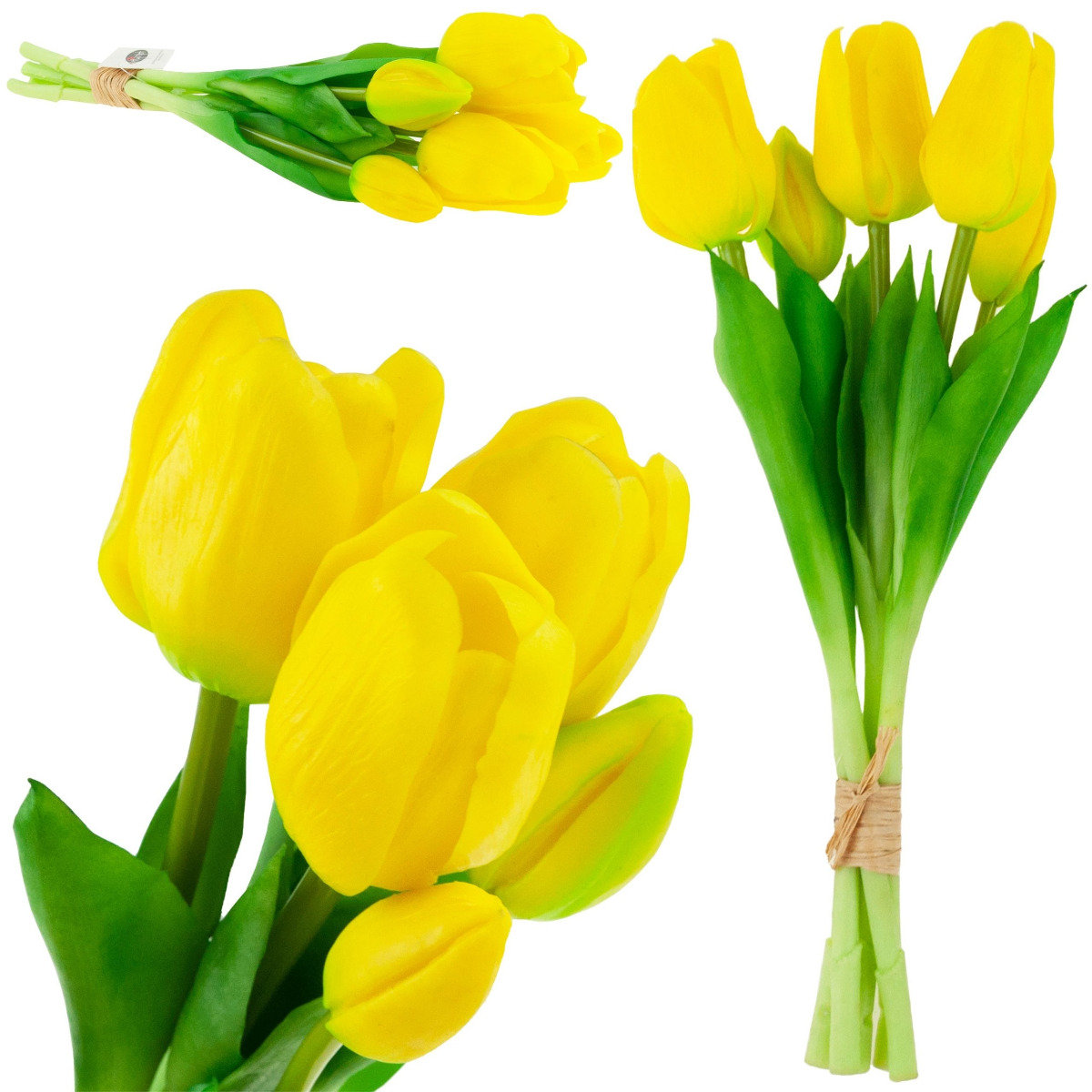 Cv17692-3 Tulipany Tulipan Bukiet Gumowane 5Szt Żółty