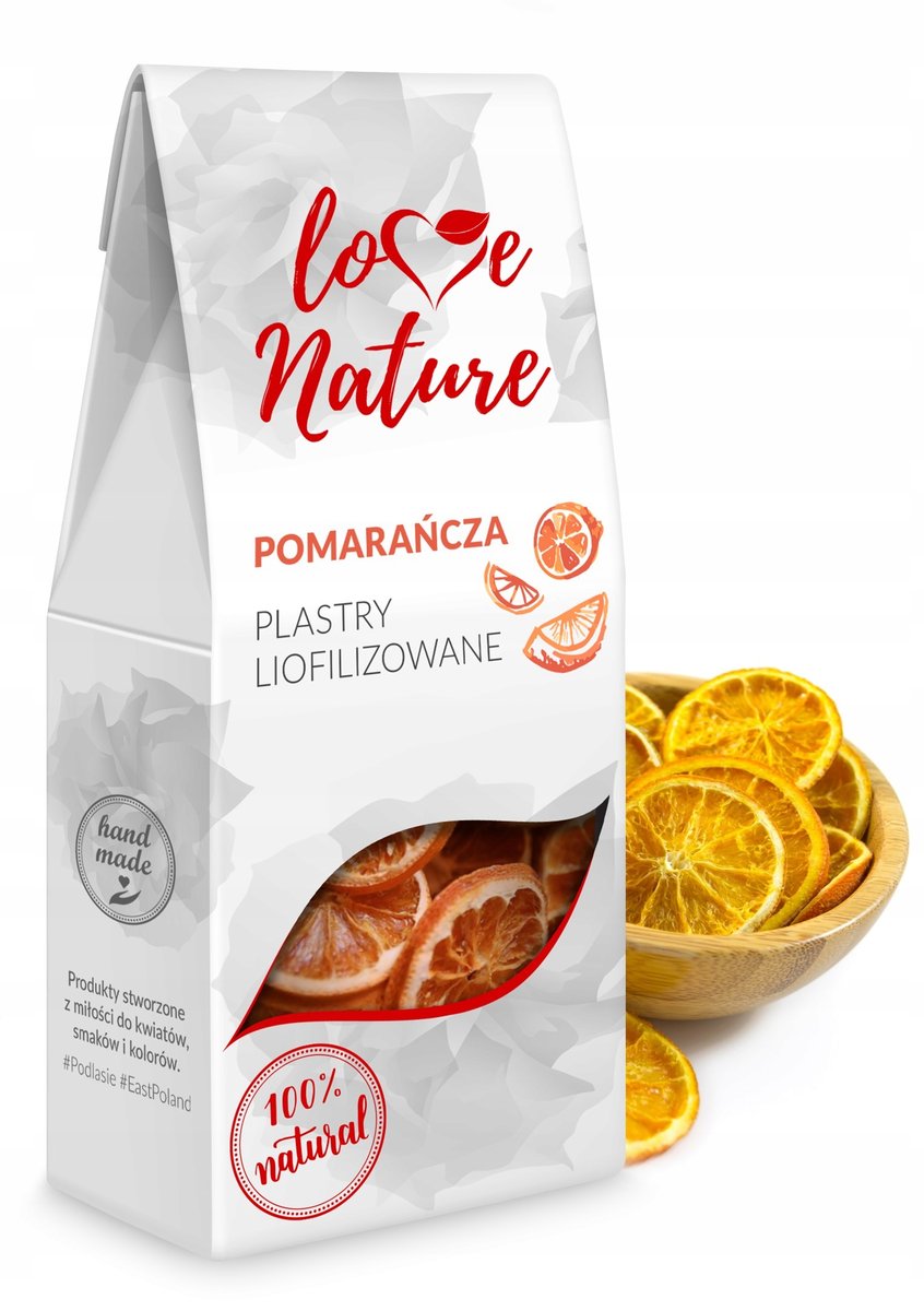 LoveNature Liofilizowane Plastry Pomarańczy 20g