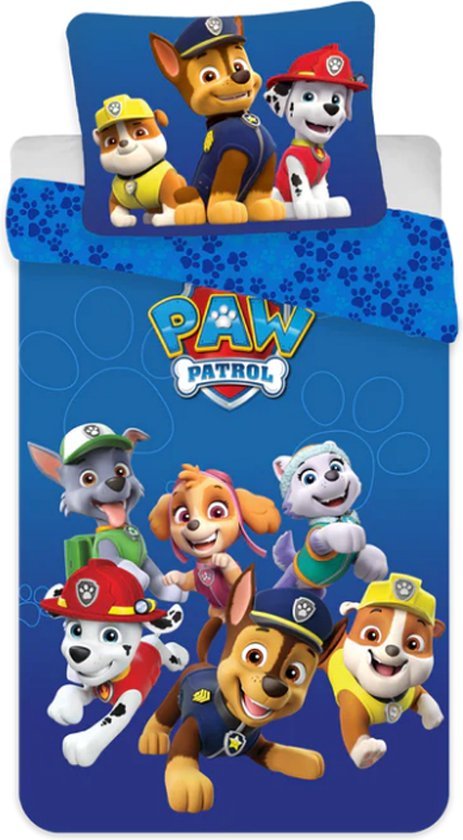 Pościel bawełna 100x135 Psi Patrol blue