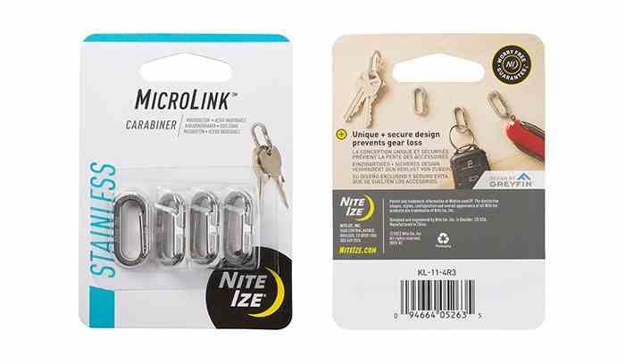 Karabinek Nite Ize MicroLink Stalowy Srebrny 4 szt