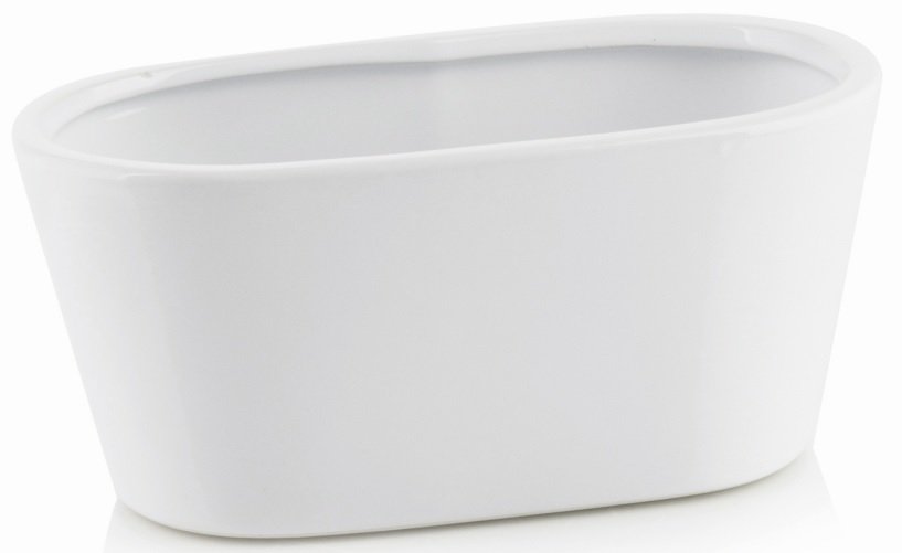 Doniczka ceramiczna rynna biała 21 cm Piano