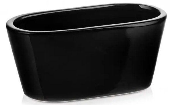 Doniczka ceramiczna rynna czarna 21 cm Piano