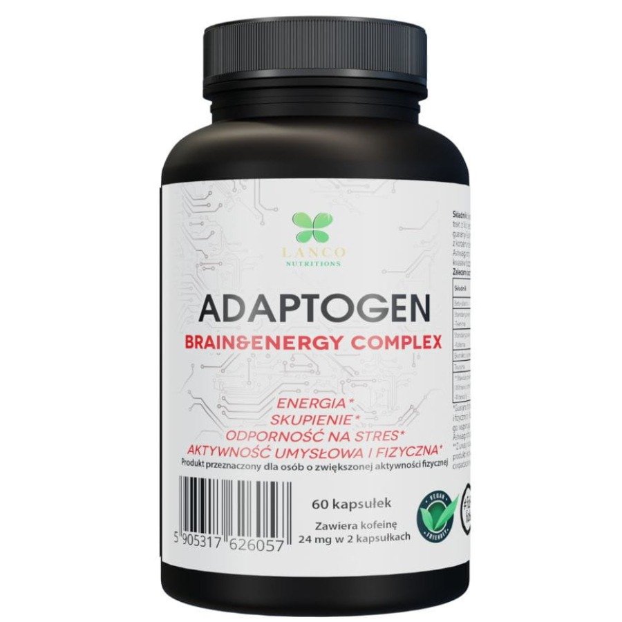 Adaptogen, Brain & Energy Complex - Energia, Skupienie, Odporność Na Stres, Aktywność Umysłowa I Fizyczna - 60 Kaps.