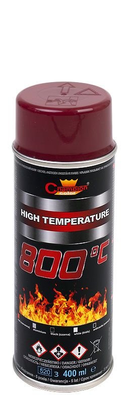 Champion CHAMPION Farba żaroodporna 400ml czerwona aerozol 5905179470263