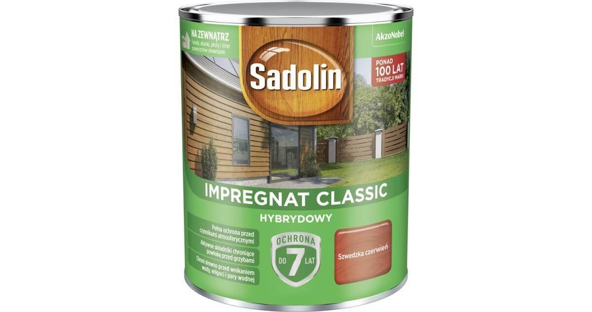 Фото - Лаки й лазурі Sadolin Impregnat hybrydowy  Classic szwedzka czerwień 0,75l 