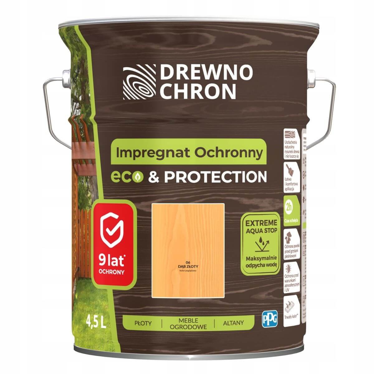 Impregnat do drewna 4.5 l Złoty dąb Drewnochron