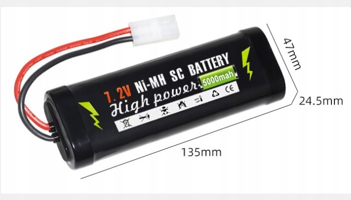 Akumulator 5000 Mah 7,2 Mah Nimh Do Samochodów Rc