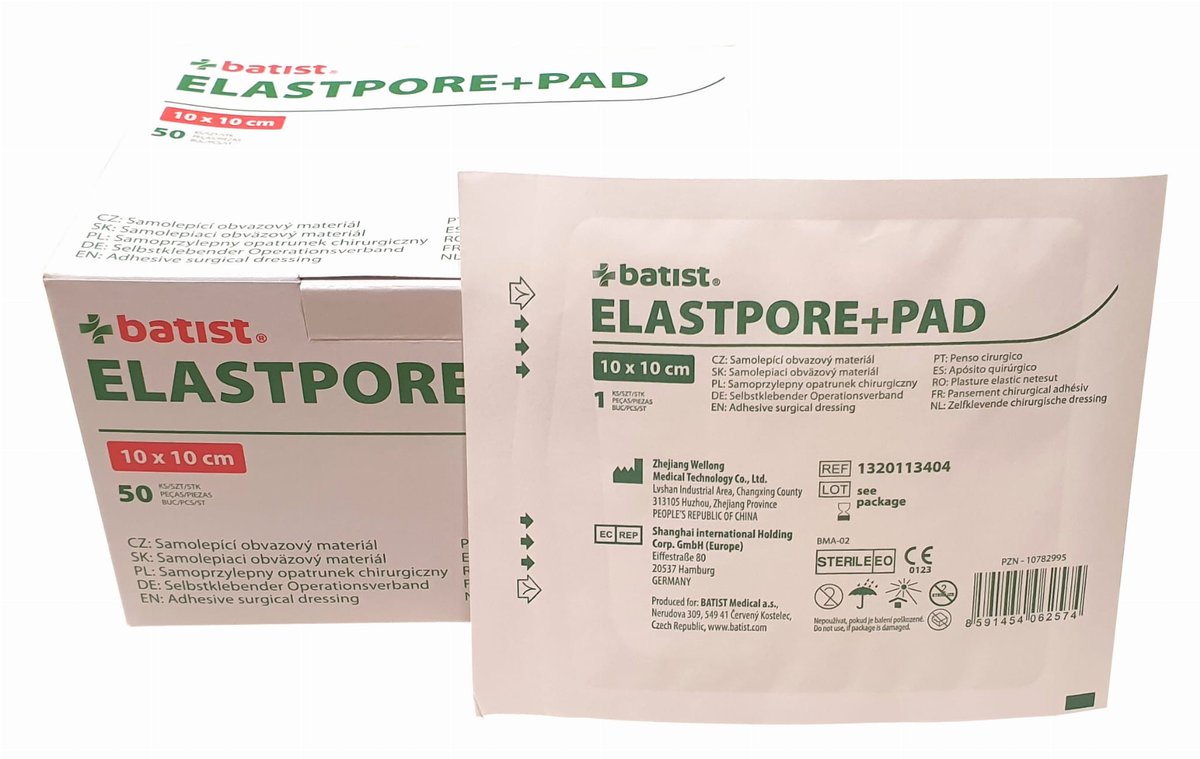 Elastopor, Steril, Opatrunek 10 x 10 cm, 50 szt.