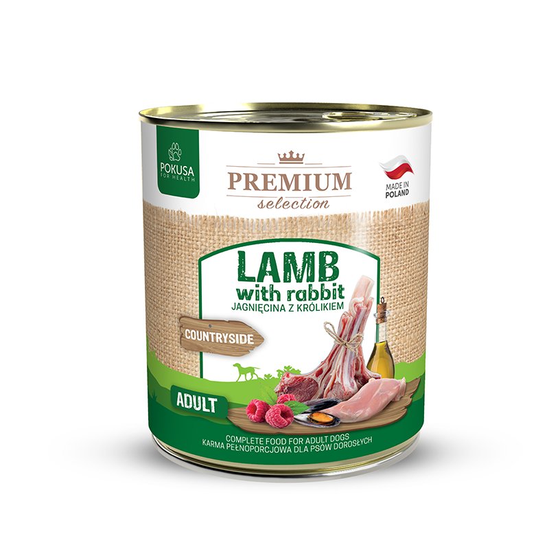 POKUSA Premium Selection karma mokra dla psa Jagnięcina z Królikiem 800g