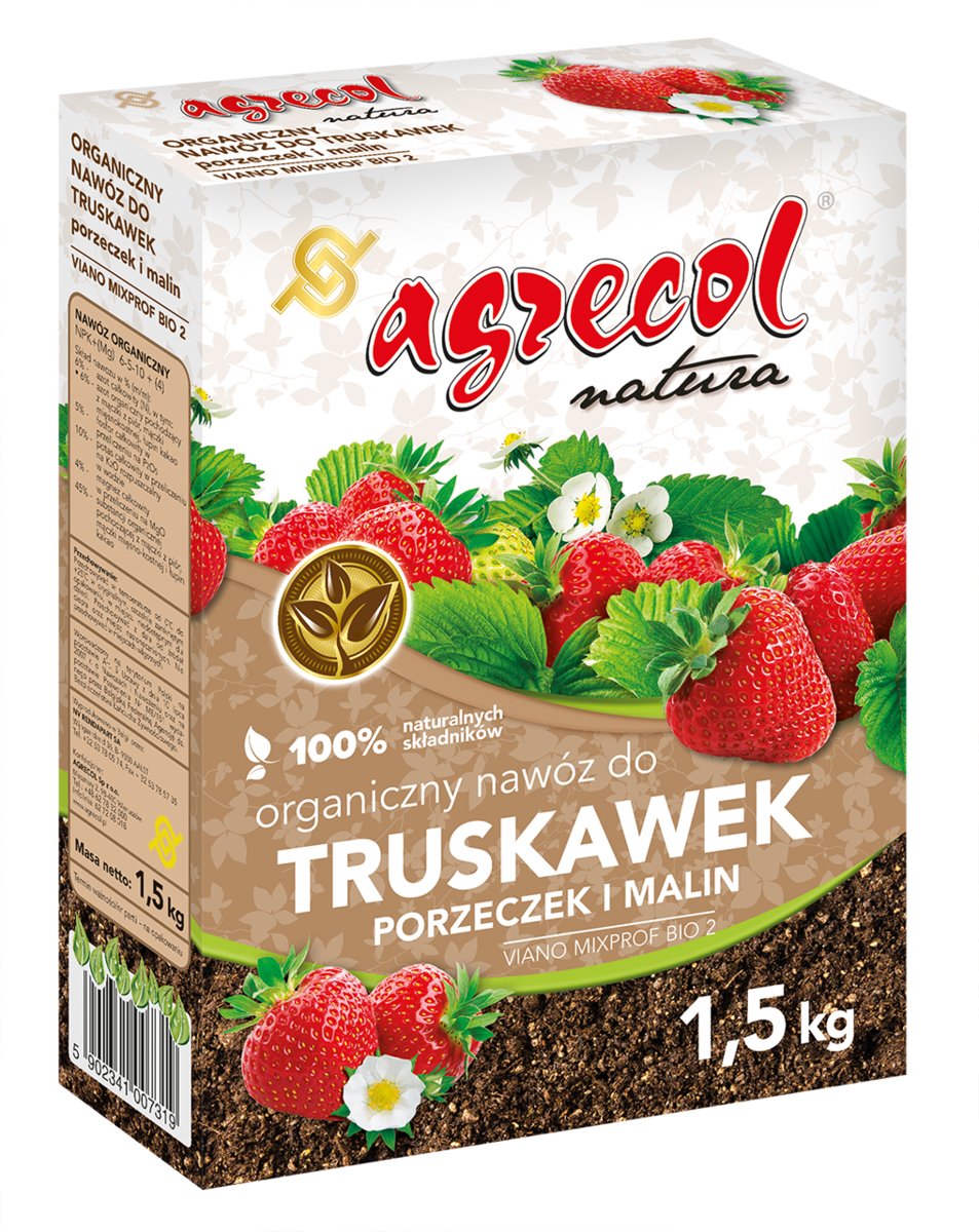 Agrecol Nawóz organiczny do truskawek, porzeczek i malin 1,5 kg