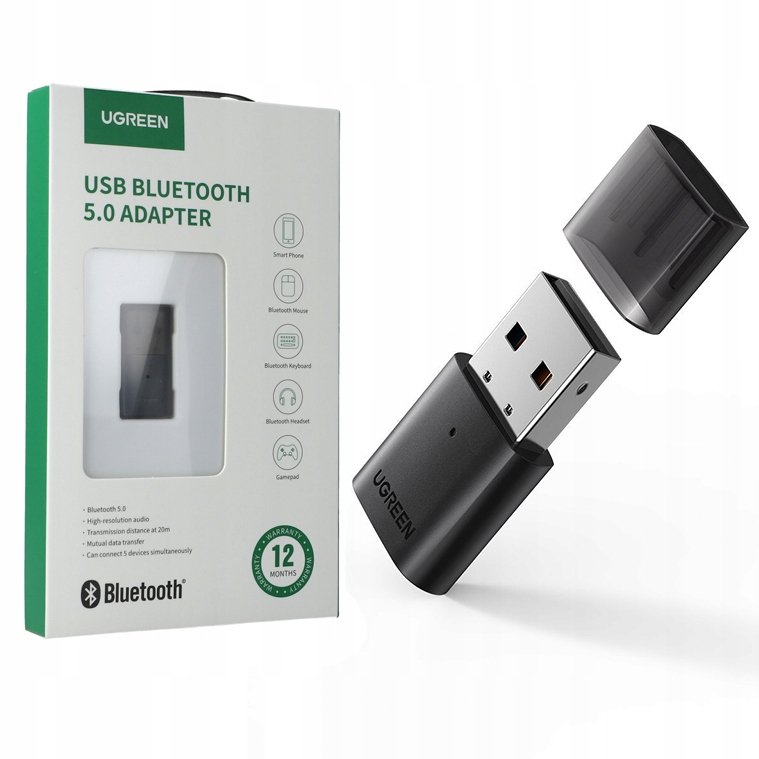 uGreen Adapter USB UGREEN CM390 Bluetooth 5.0 czarny) 80889