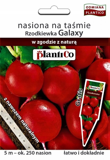 Plantico Rzodkiewka okrągła - nasiona na taśmie 5m