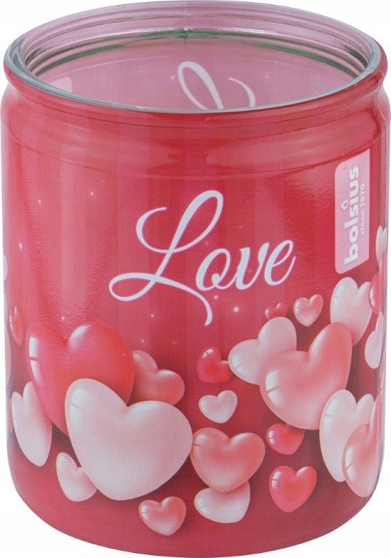 Świeca W Szkle 82/68 Love Czerwone Bolsius