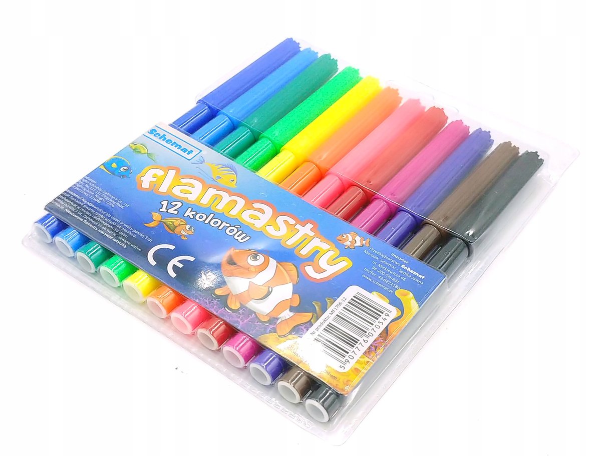 Schemat Flamastry SCHEMAT 12 koloórów 0549 AA648SCH