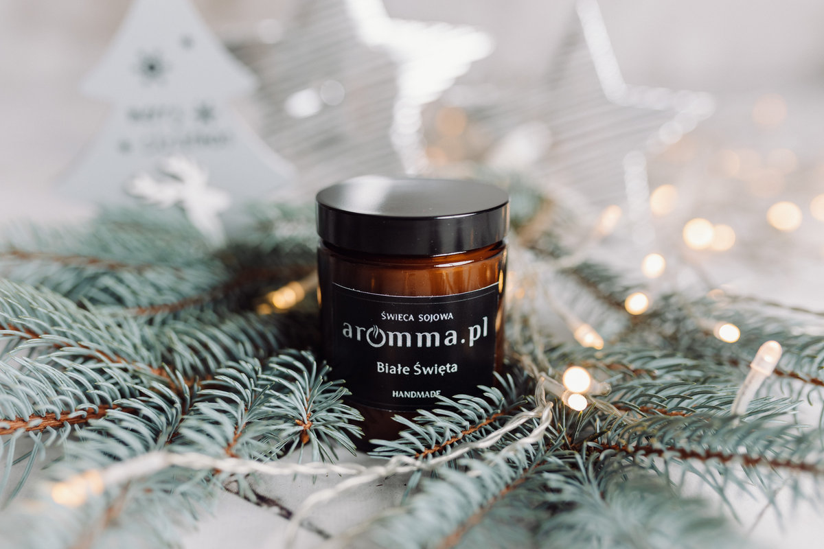 Świeca Sojowa 100% Białe Święta 180 Ml - Aromma