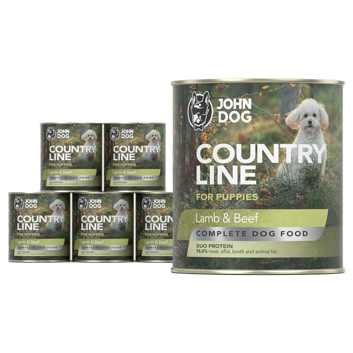Mokra karma dla szczeniąt psów JOHN DOG COUNTRY z jagnięciną i wołowiną 800 g