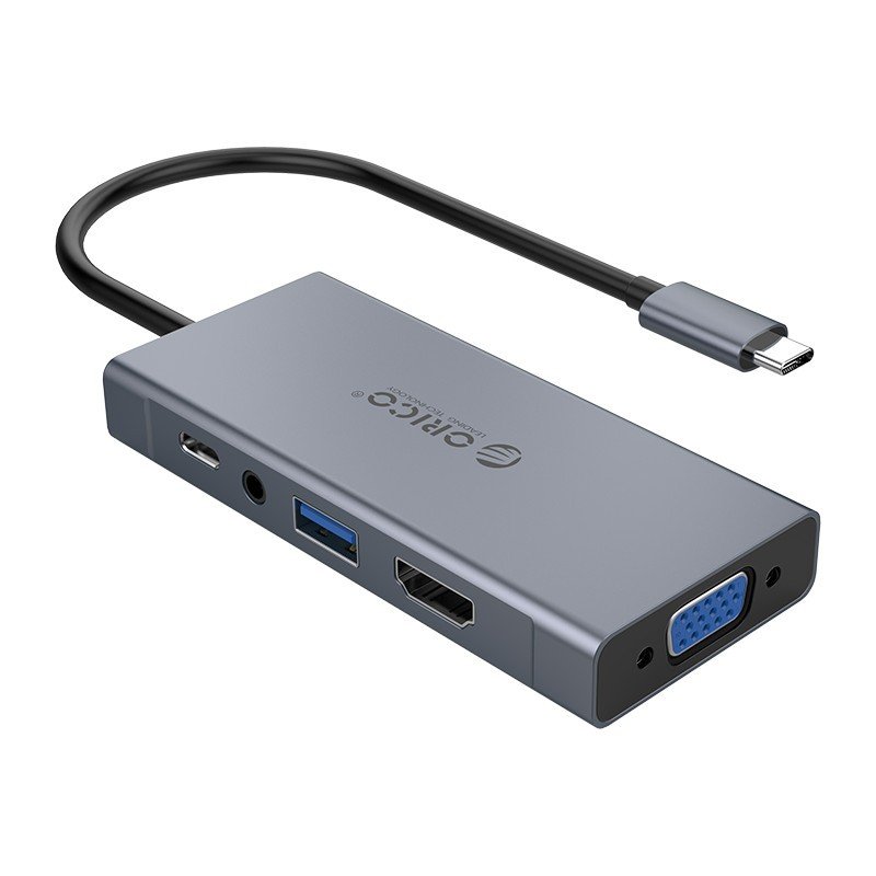 ORICO Adapter Hub 5w1 HDMI 4K + USB 3.0 + VGA + AUX + USB-C PD 60W