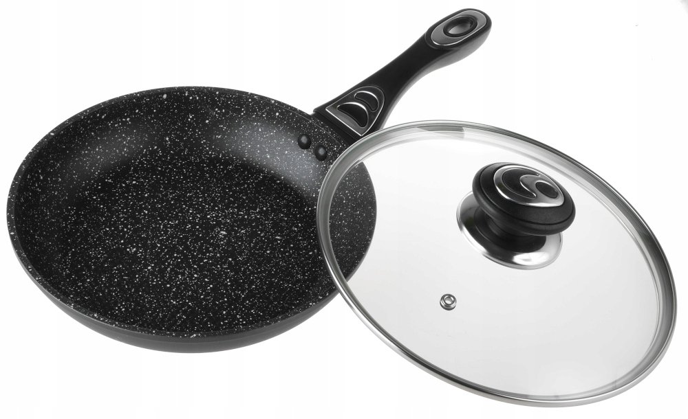 Patelnia Marmurowa Indukcja 24cm Z Pokrywką 9003