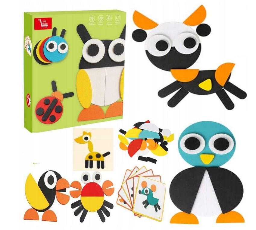 Drewniane Puzzle Klocki Układanka Montessori A2