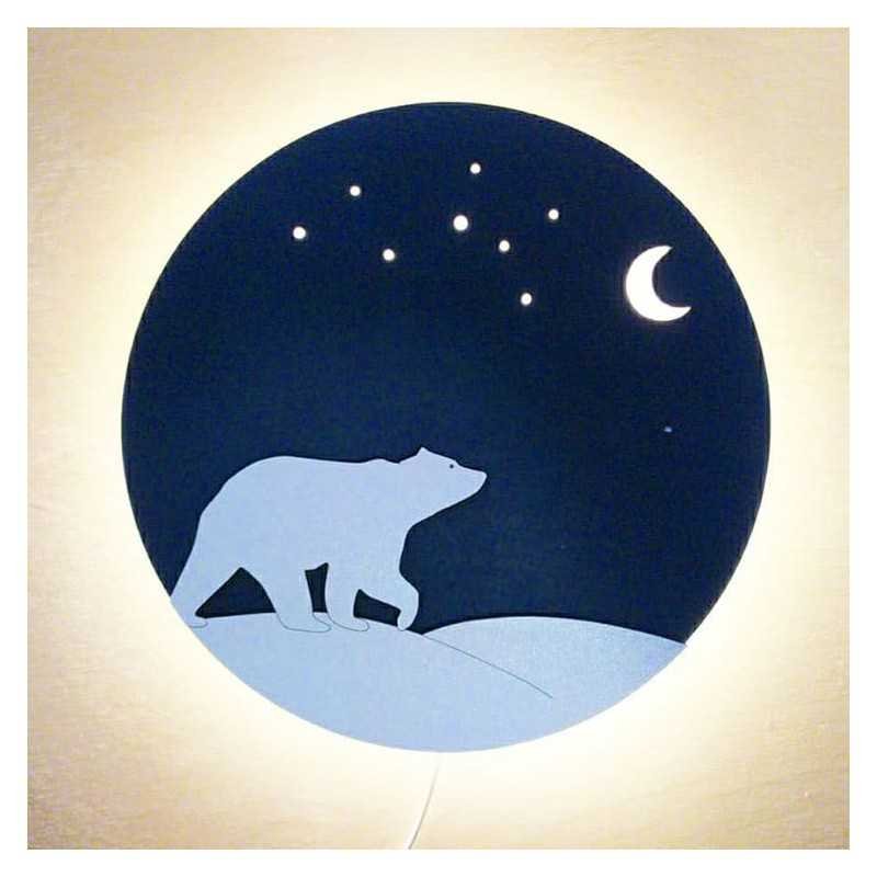 Lampka Niedźwiedź Polarny Led Rozmiar Xl/Drevniane.Pl