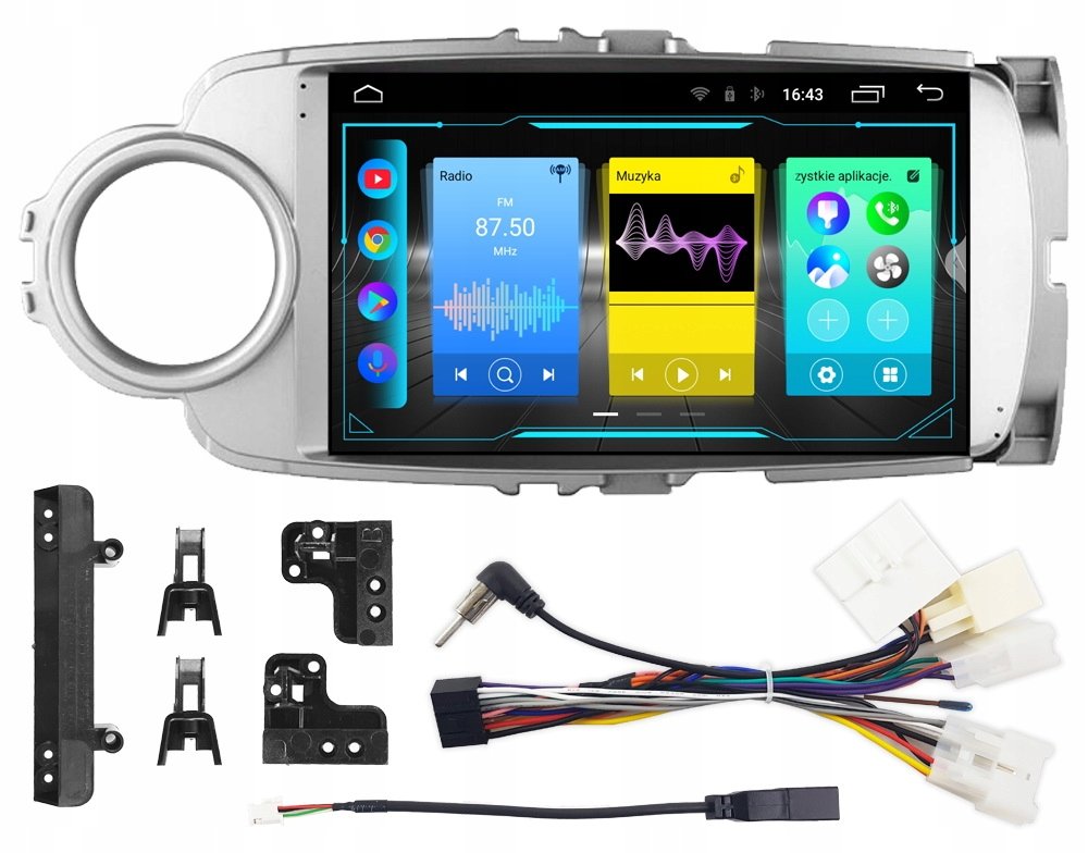 Radio Samochodowe Do Toyota Yaris Android Bt 9'' | Srebrny