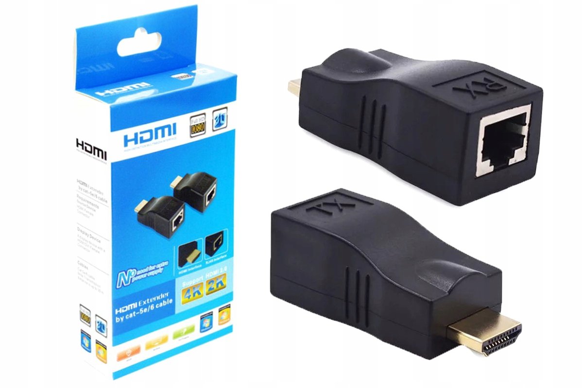 Extender Hdmi Przez Złacze RJ45 Cat 5E/6 30m