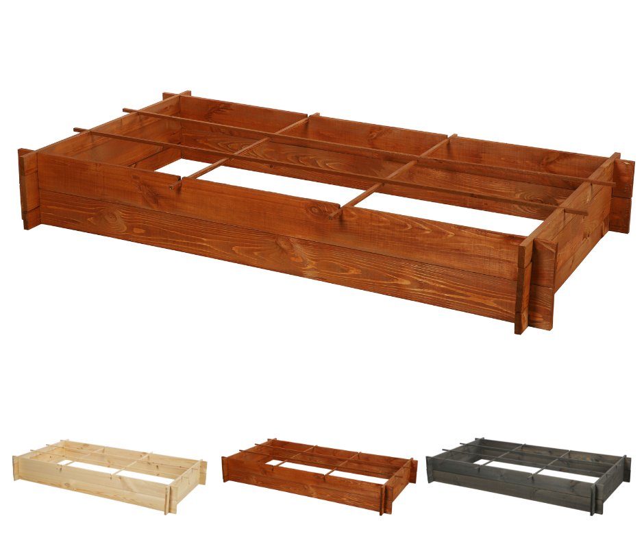 Drewniana grządka ogrodowa podwyższana Warzywnik ZP05 80x148 cm Brązowa / Wamar-Sosenka